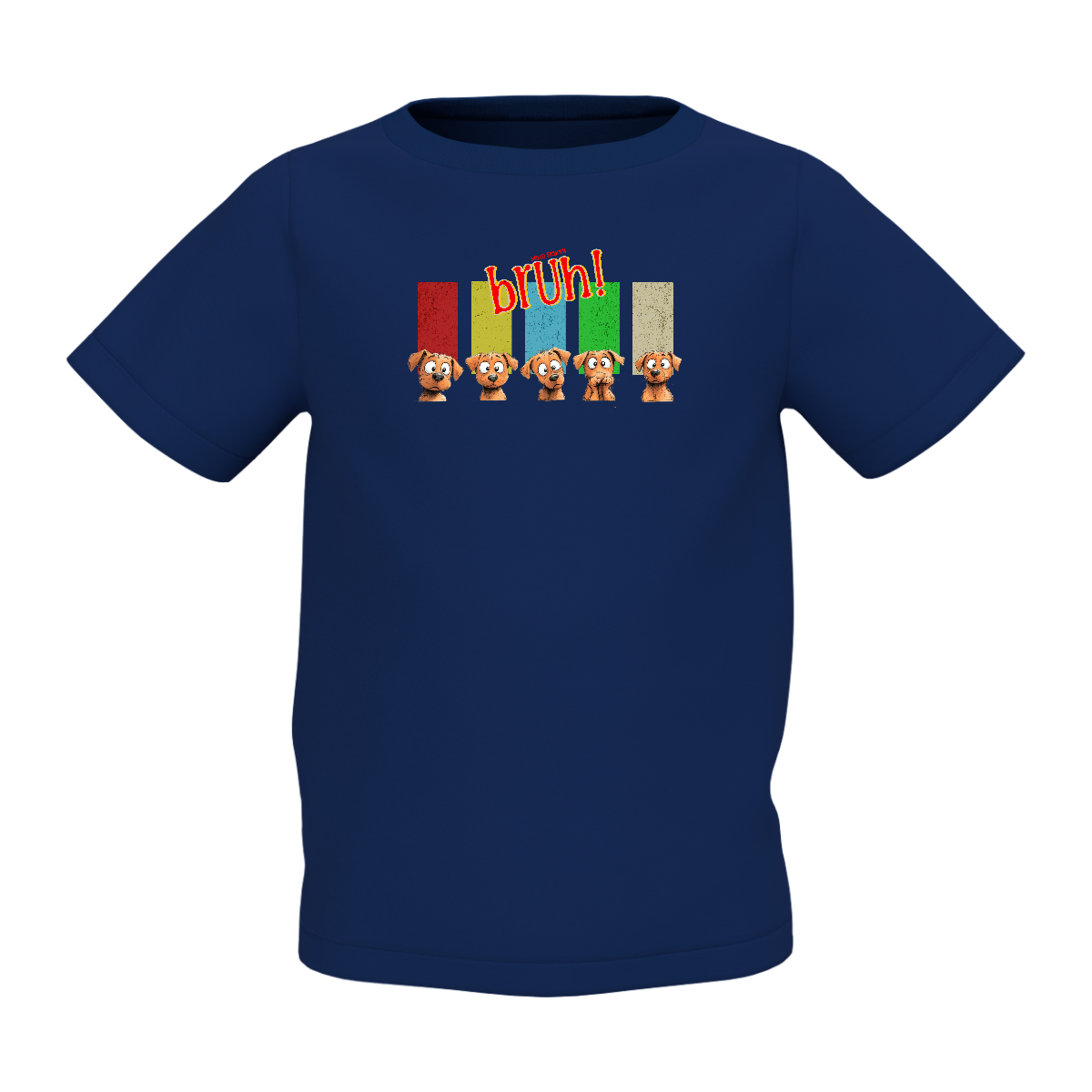 Bruh Navy Blue Kids T-Shirt  Fun Graphic in Kids Clothes