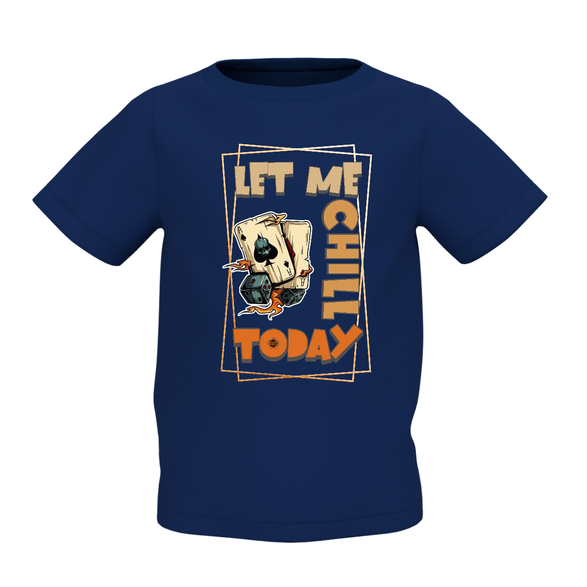 Let Me Chill Today Graphic Kid’s Navy Blue Printed T-Shirt