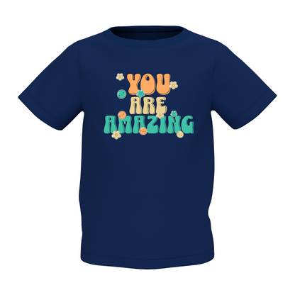 Kids Navy Blue Printed T-Shirt Soft Stylish Daily Wear Top