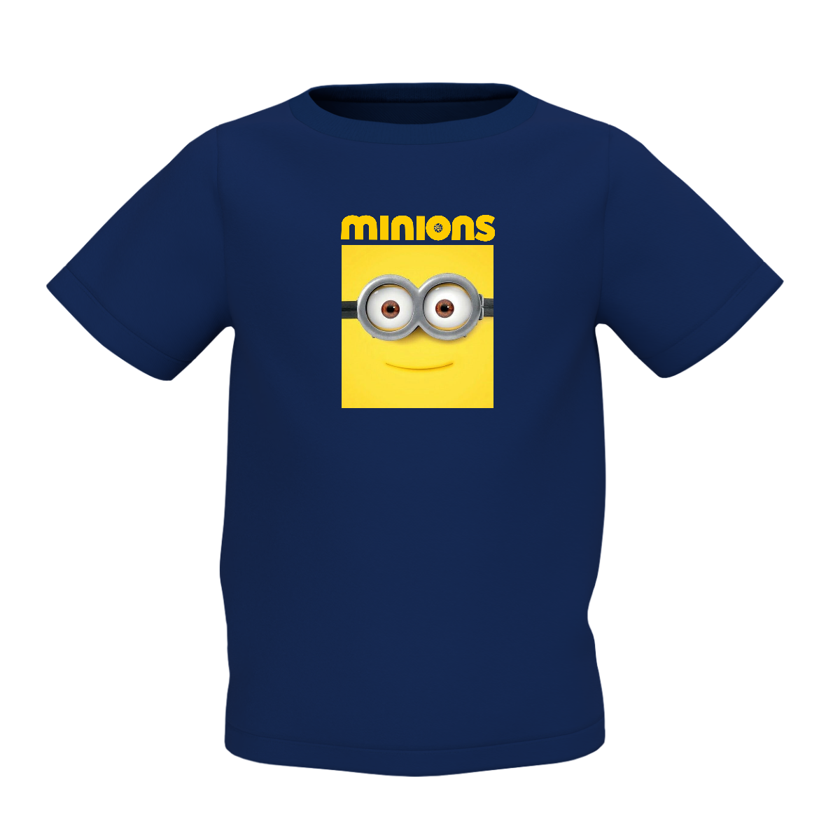 Minions Cartoon Graphic Kid's Navy Blue Printed T-Shirt