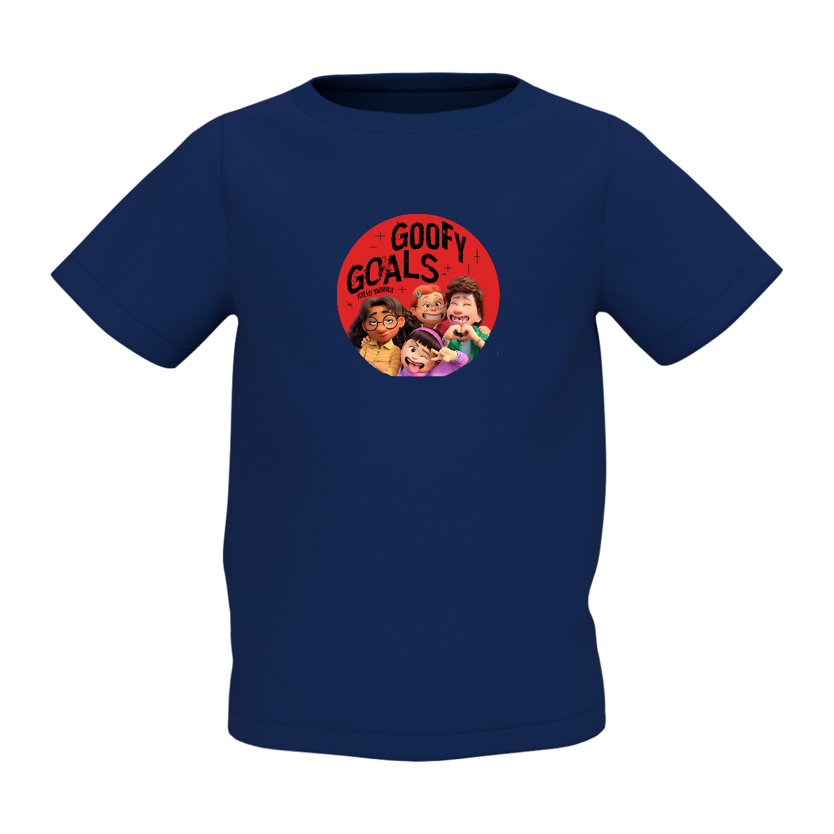 Goofy Goals Graphic Kid’s Navy Blue Printed T-Shirt Fun Tee