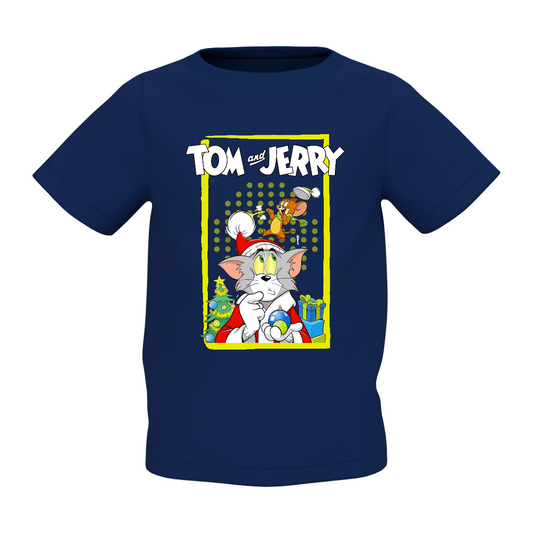 Tom & Jerry Graphic Kid’s Navy Blue Printed T-Shirt