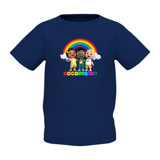 Cocomelon Graphic Kid’s Navy Blue Printed T-Shirt – Fun & Stylish