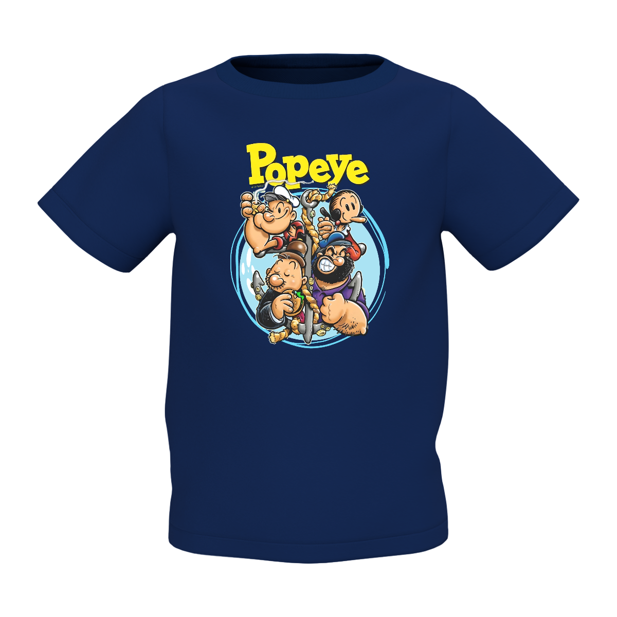 Kid’s T-Shirt Popeye Graphic Navy Blue Printed Style for Kids