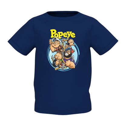 Kid’s T-Shirt Popeye Graphic Navy Blue Printed Style for Kids