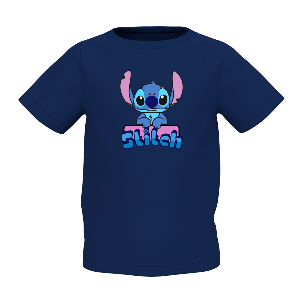 Stitch Cartoon Graphic Kids Navy Printed T-Shirt Daily Wear