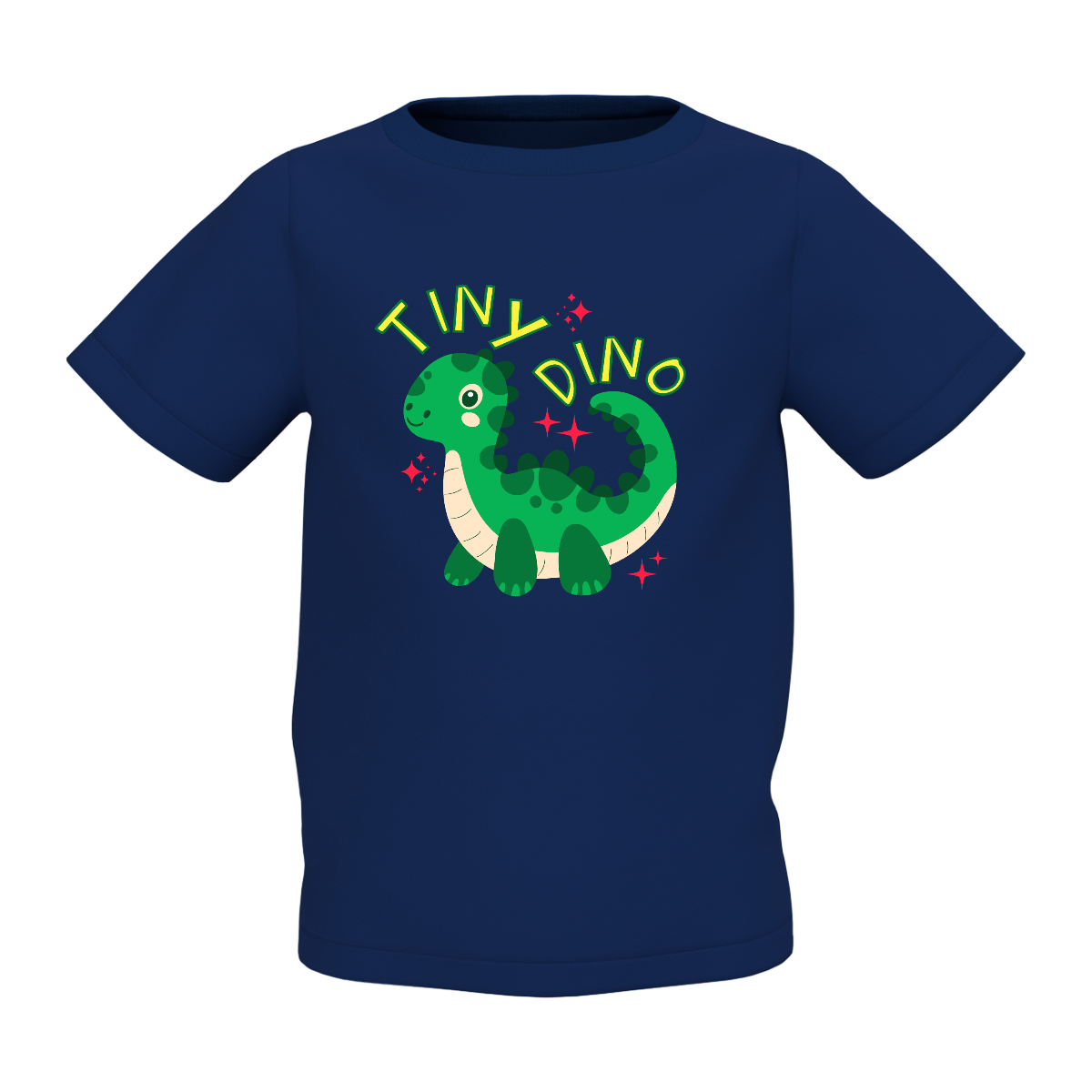 Tiny Dino Graphic Kid’s Navy Blue Round Neck Printed T-Shirt