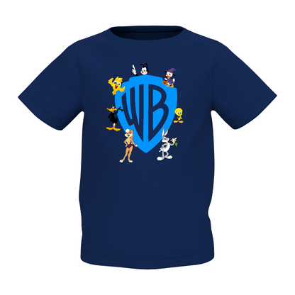 WB Graphic Kid's Navy Blue Printed T-Shirt