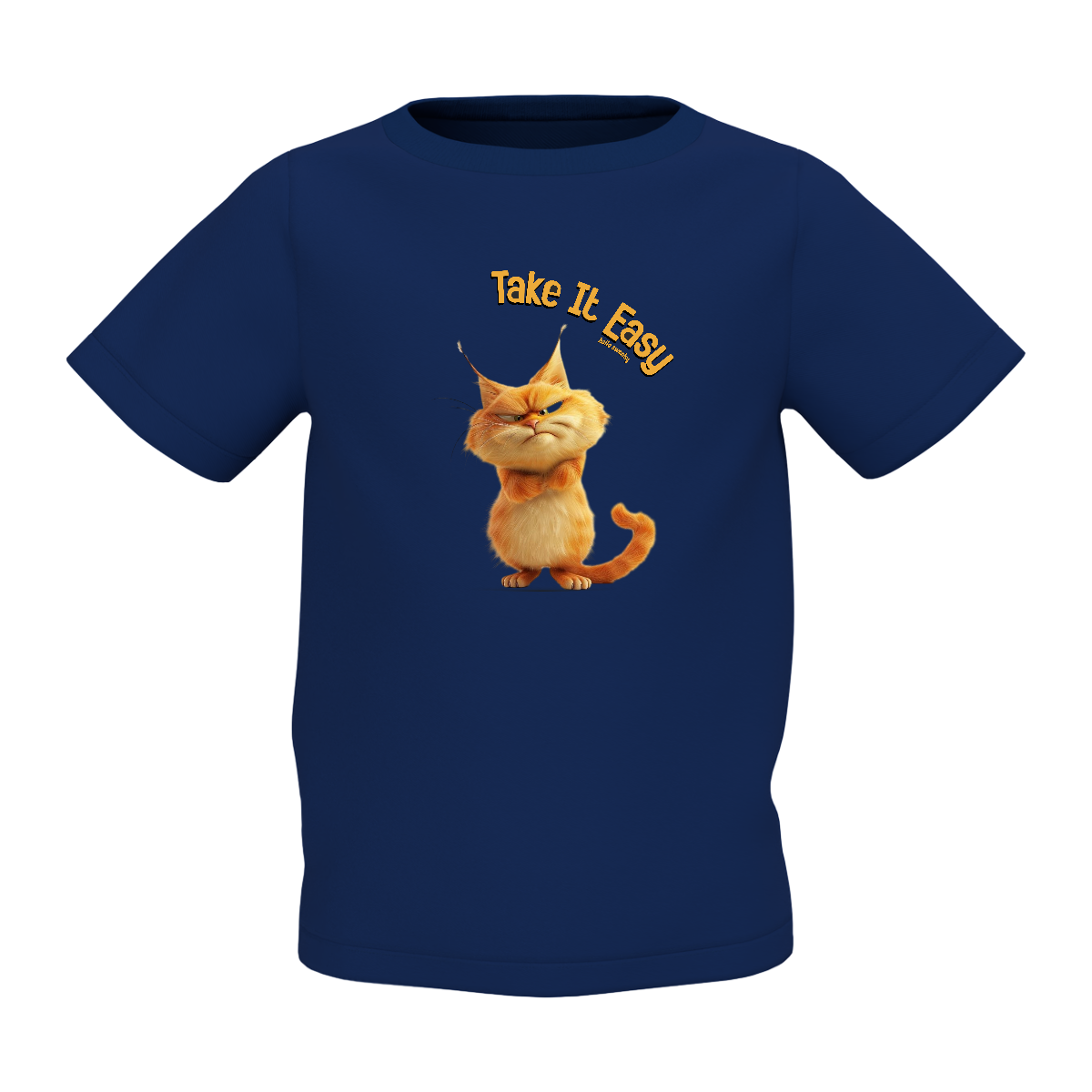 Take It Easy Kids Navy Blue Printed T-Shirt Daily Wear Tees