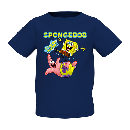 SpongeBob Graphic Kid’s Navy Blue Printed T-Shirt – Fun & Comfy