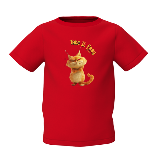 Take It Easy Graphic Kid's Red Printed T-Shirt