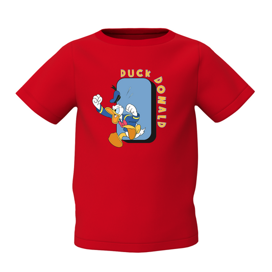 Duck Donald Kids Red Printed T-Shirt – Cute Cartoon Wear