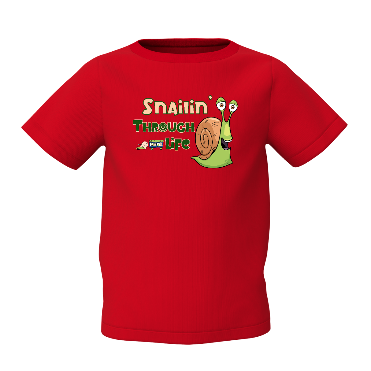 Snailin Graphic Kid’s Red Printed T-Shirt – Cute & Fun