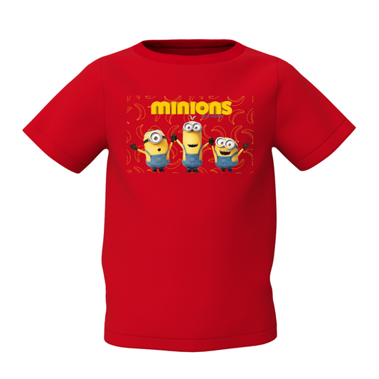 Minions Graphic Kid's Red Printed T-Shirt