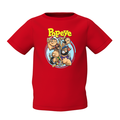 Popeye Graphic Kid's Red Printed T-Shirt
