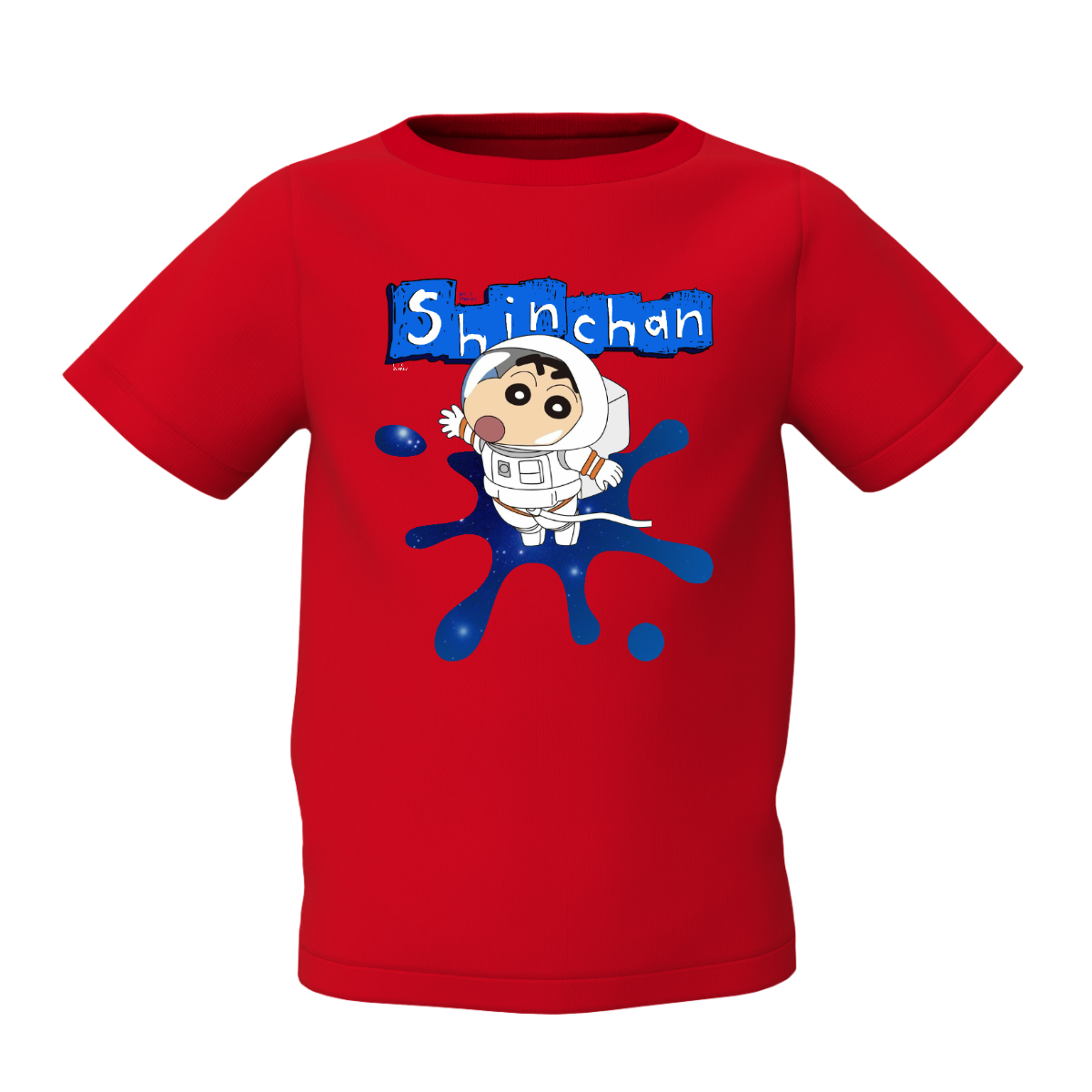 Shinchan Kids Red Graphic Printed T-Shirt Fun Cartoon Tee