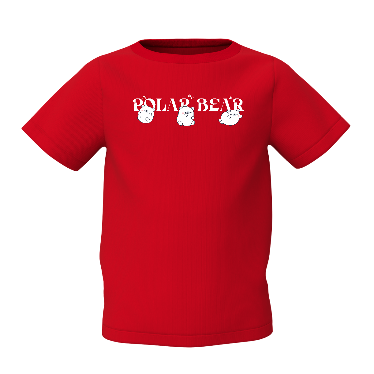 Polar Bear Graphic Kid’s Red Printed T-Shirt
