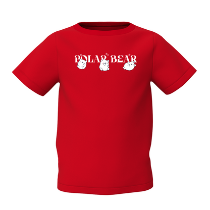 Polar Bear Graphic Kid’s Red Printed T-Shirt