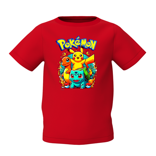 Pokemon Graphic Kid’s Red Printed T-Shirt – Fun and Stylish