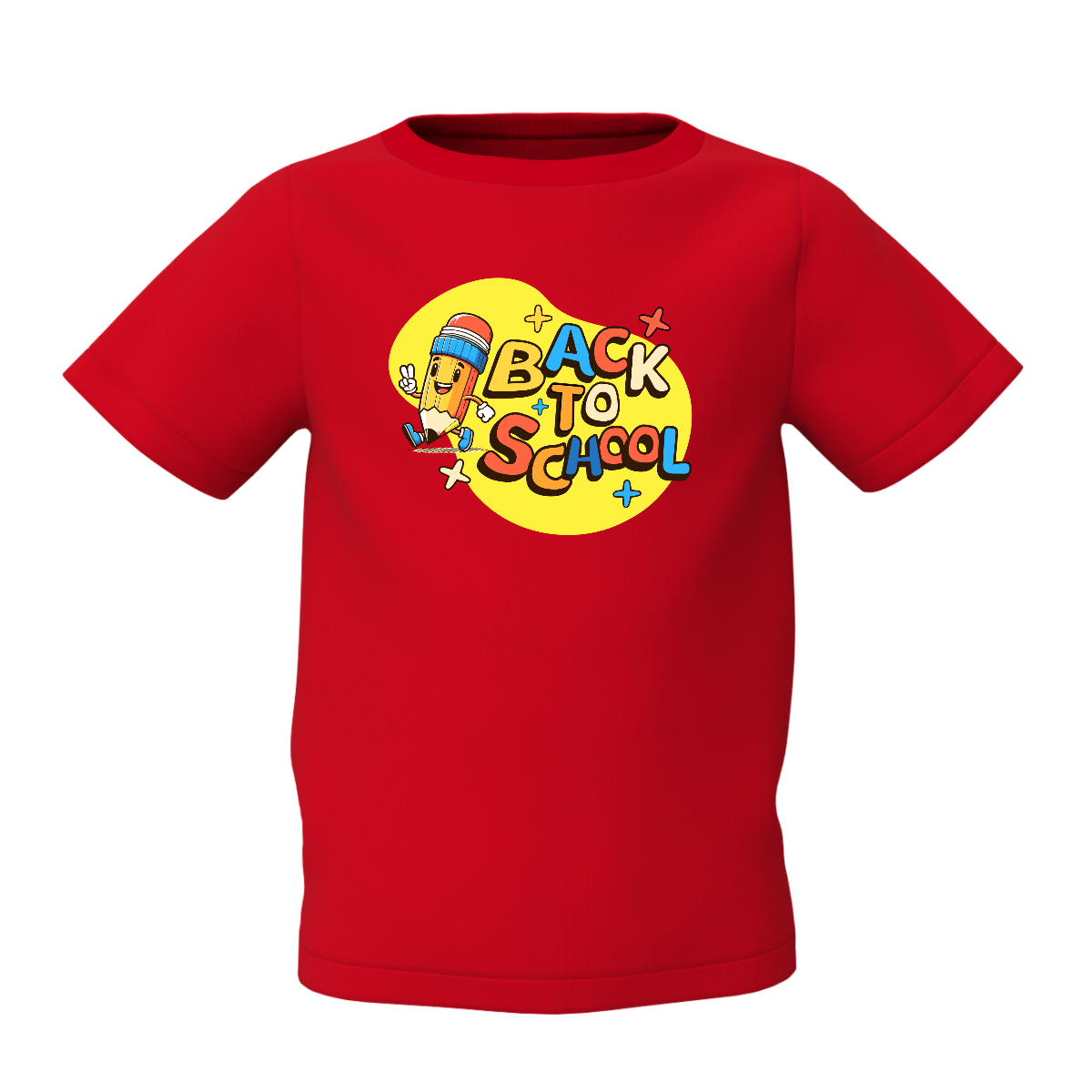 Back To School Graphic Kid’s Red Round Neck Printed T-Shirt