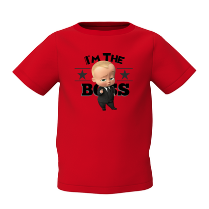 I Am Boss Graphic Kid’s Red Printed T-Shirt Stylish Design