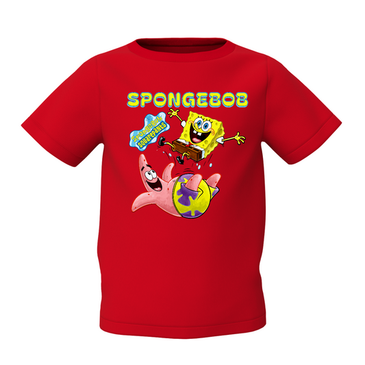 SpongeBob Graphic Kid’s Red Printed T-Shirt – Fun & Comfy