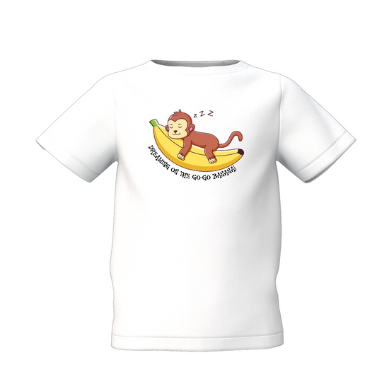 Go Banana Graphic Kid's White Round Neck Printed T-Shirt