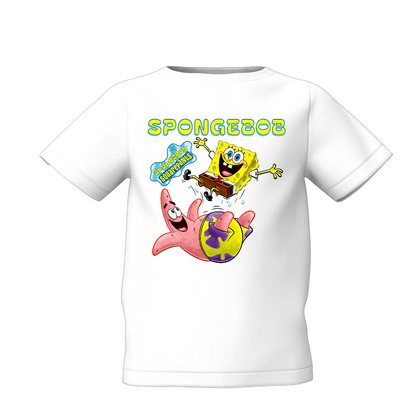 SpongeBob Graphic Kid’s White Printed T-Shirt – Fun & Comfy