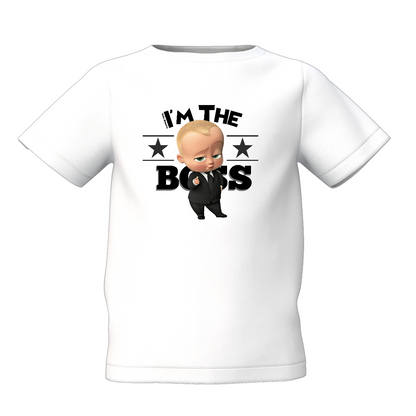 I Am Boss Graphic Kid’s White Printed T-Shirt Stylish Design