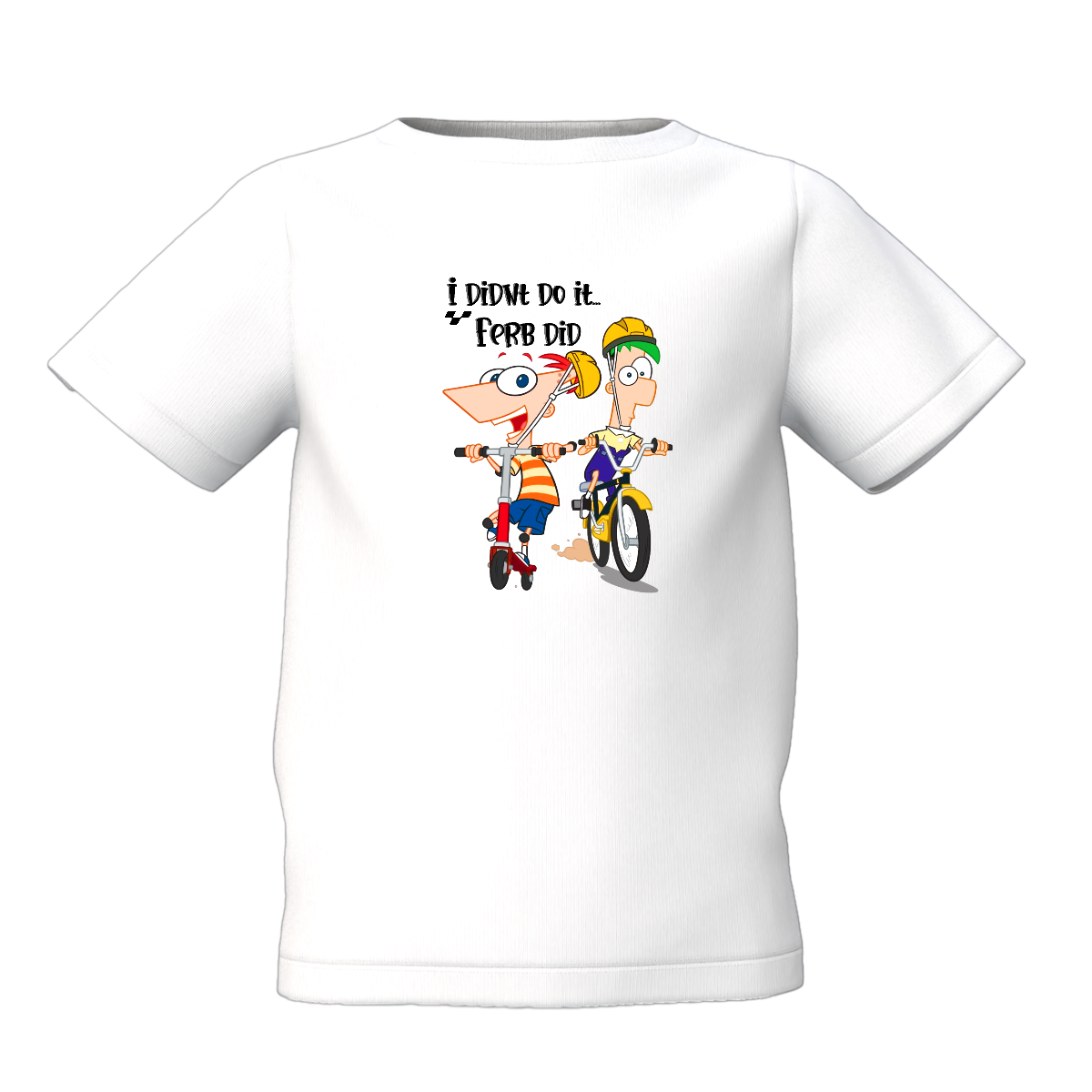 Phineas Graphic White Printed T-Shirt for Kids Comfort