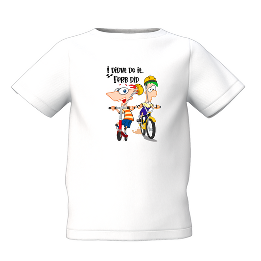 Phineas Graphic White Printed T-Shirt for Kids Comfort