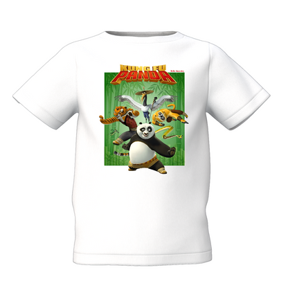 Kids White T-Shirt  Kung Fu Panda Fun Graphic Clothing