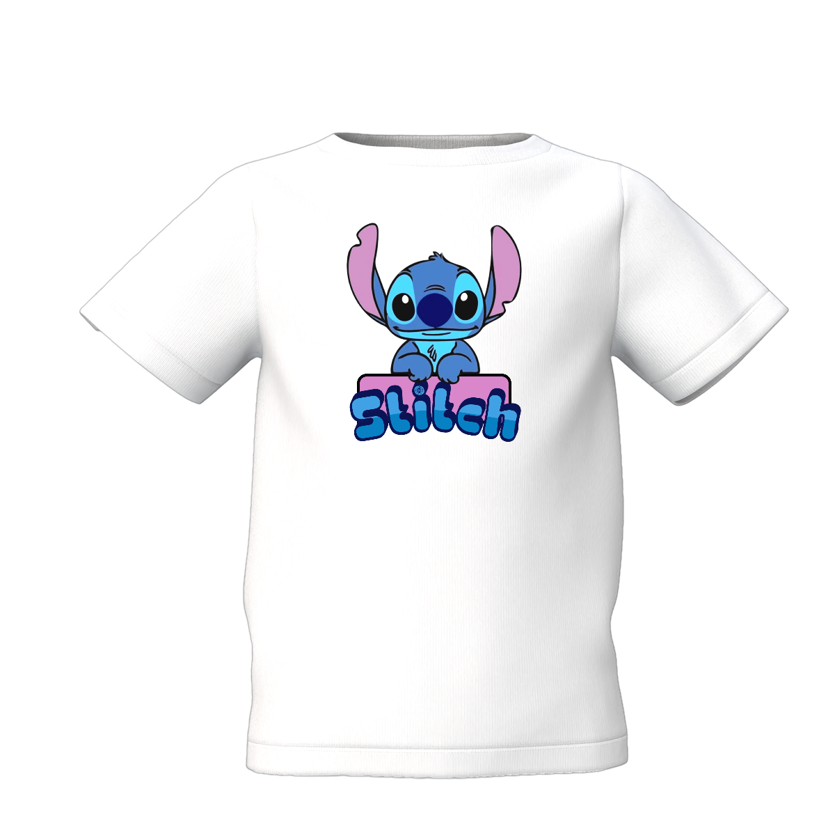 Stitch Cartoon Kids White Printed T-Shirt Casual Daily Wear