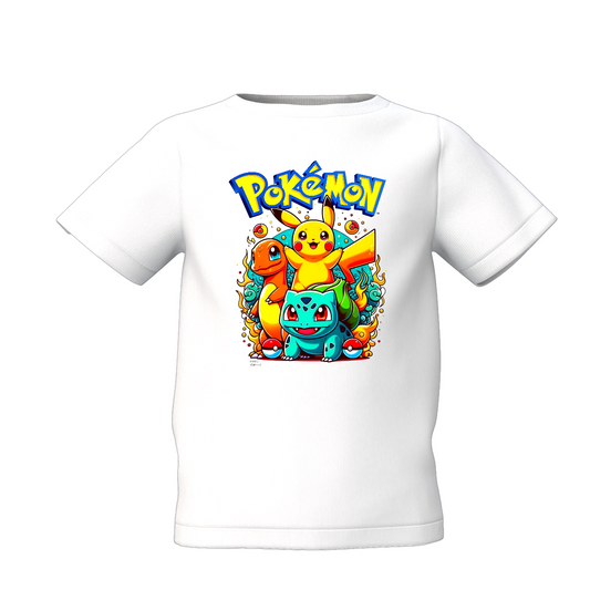 Pokemon Graphic Kids White Printed T-Shirt