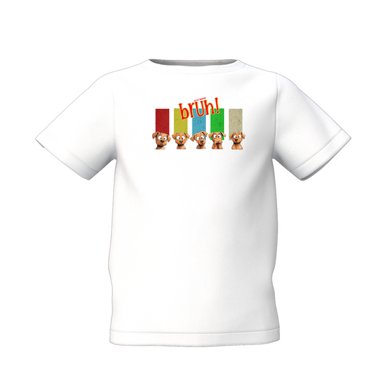 Bruh Graphic Kid’s White Printed T-Shirt Fun Streetwear Tee