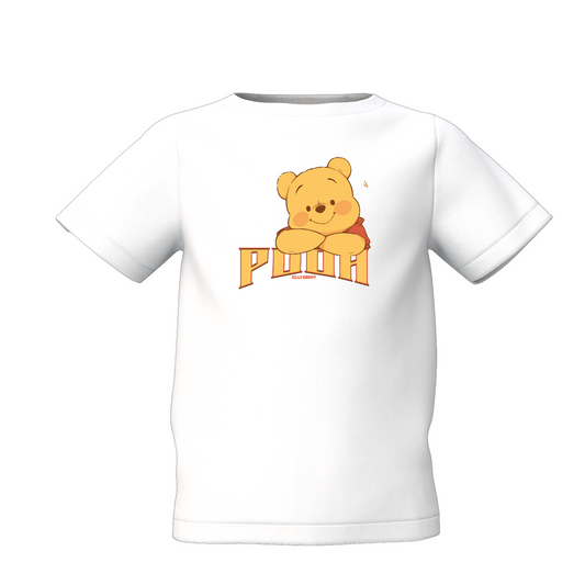 POOH White Kids T-Shirt for Cute Cartoon Graphic Style Wear