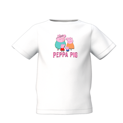 Peppa Pig Graphic Kid's White Round Neck Printed T-Shirt