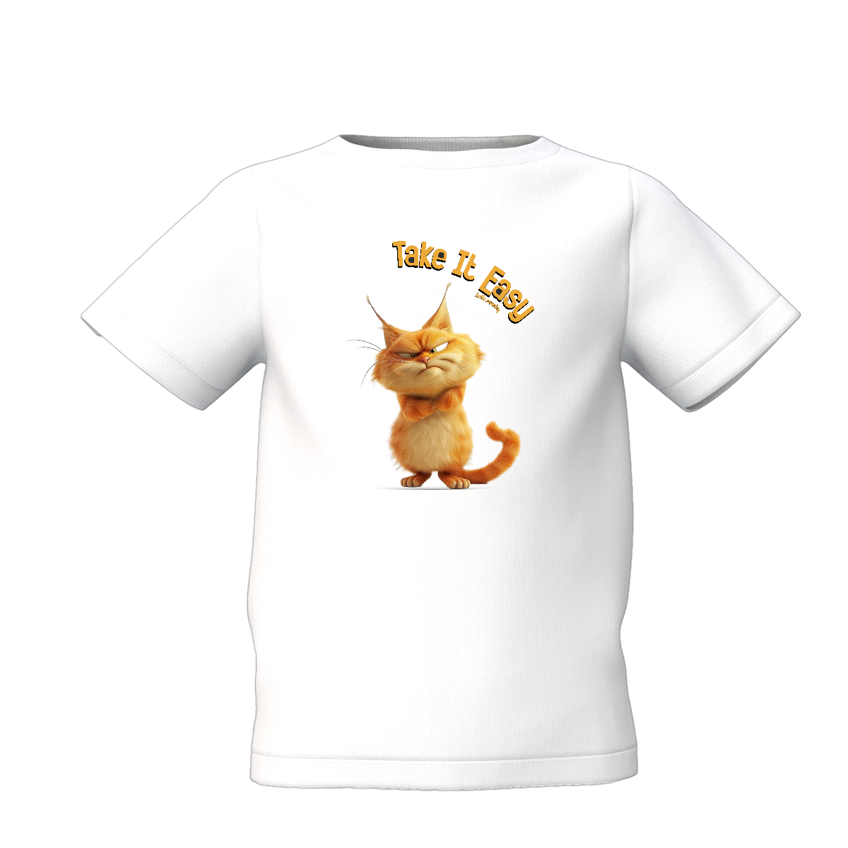 Take It Easy Kids White Printed T-Shirt Fun Daily Wears Tee