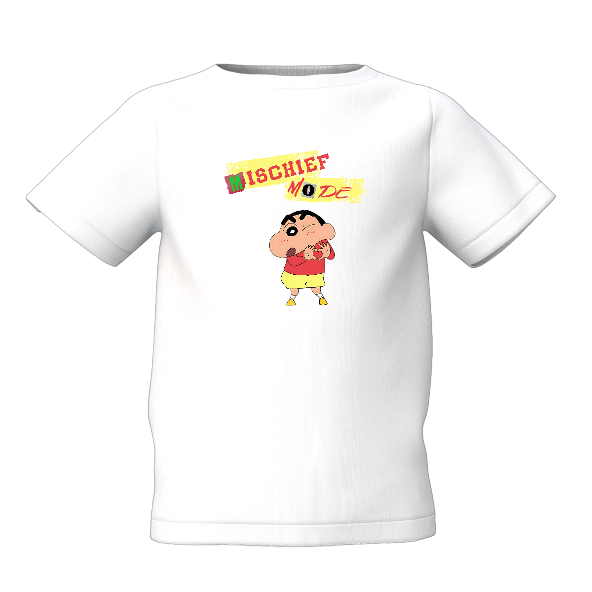 Shinchan Cartoon Graphic Kids White Printed T-Shirt