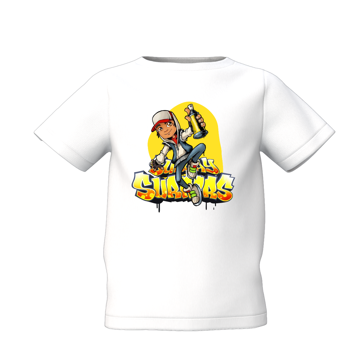 Subway Sufers Graphic Kid’s White Printed T-Shirt