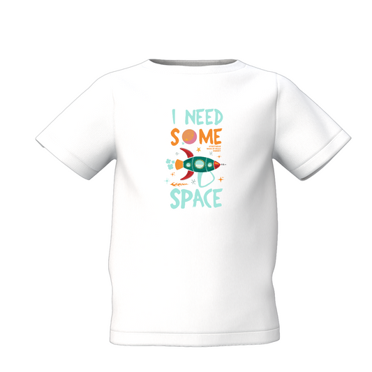Some Space Kids White Round Neck Printed T-Shirt Daily Wear