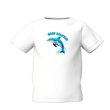Baby Dolphin Kids White Printed T-Shirt Cute Style