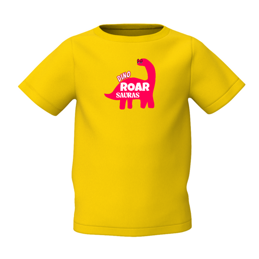 Dino Roar Graphic Kid's Yellow Printed T-Shirt