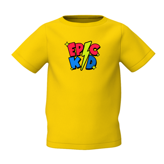 Epic Kid Graphic Kid's Yellow Round Neck Printed T-Shirt