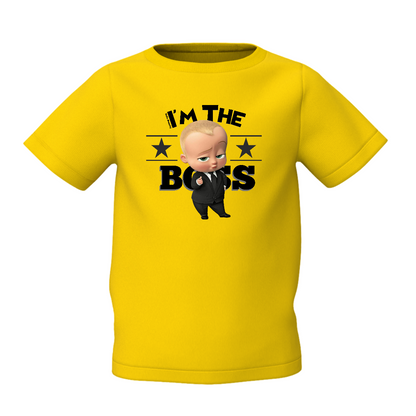 I Am Boss Graphic Kid’s Yellow Printed T-Shirt Stylish Design