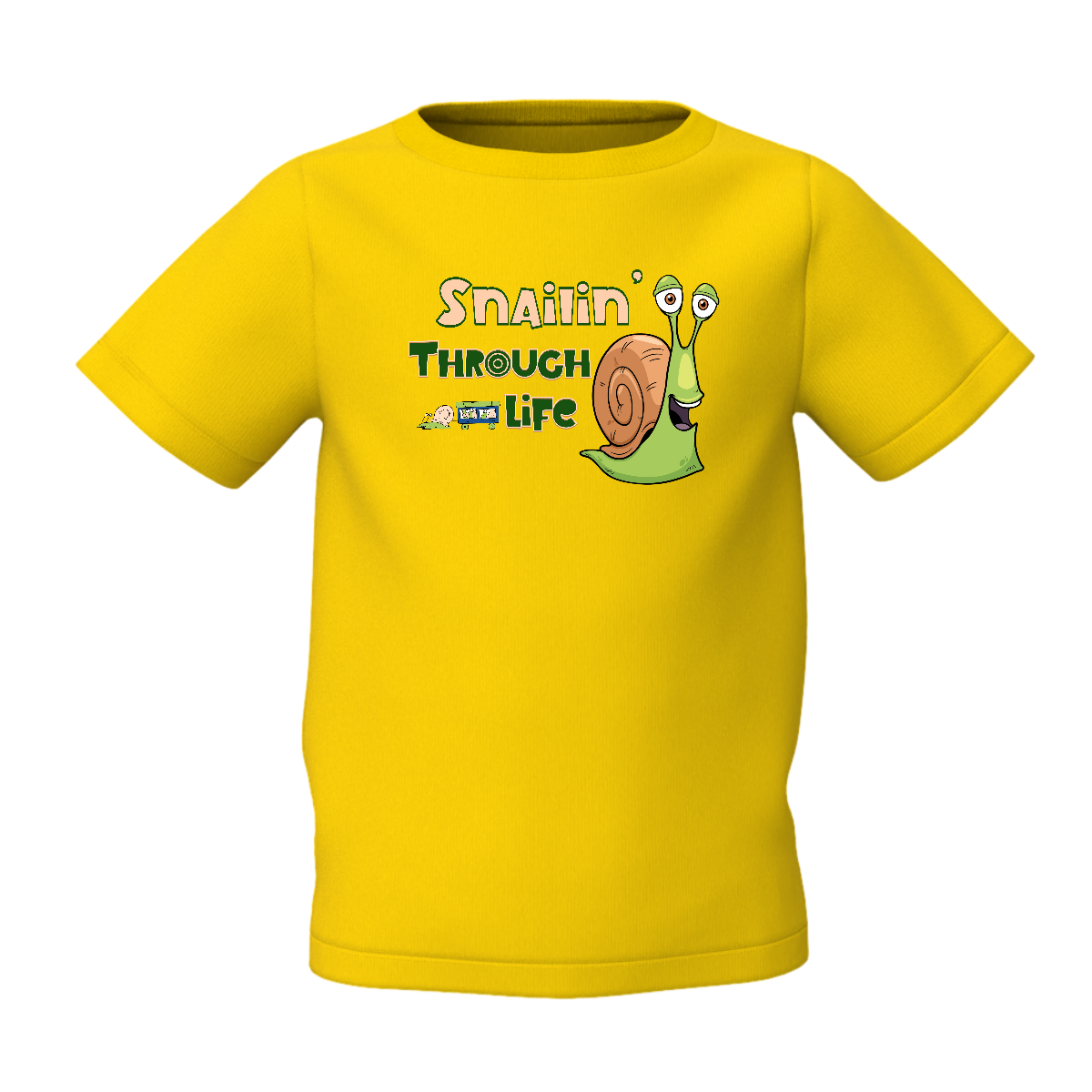 Snailin Graphic Kid’s Yellow Printed T-Shirt – Cute & Fun