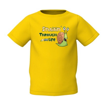 Snailin Graphic Kid’s Yellow Printed T-Shirt – Cute & Fun