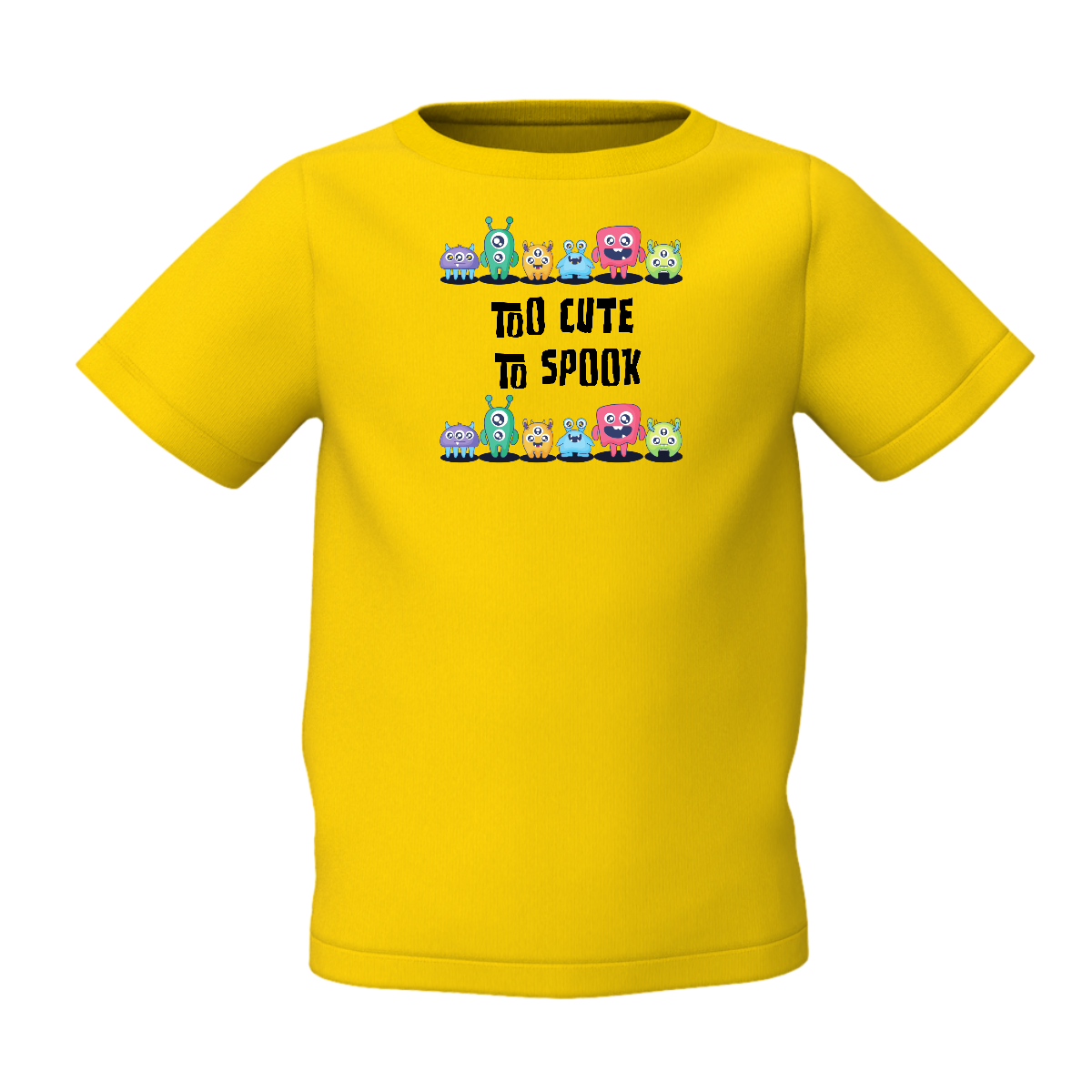 Too Cute Graphic Kid’s Yellow Printed T-Shirt Soft Kids Cotton