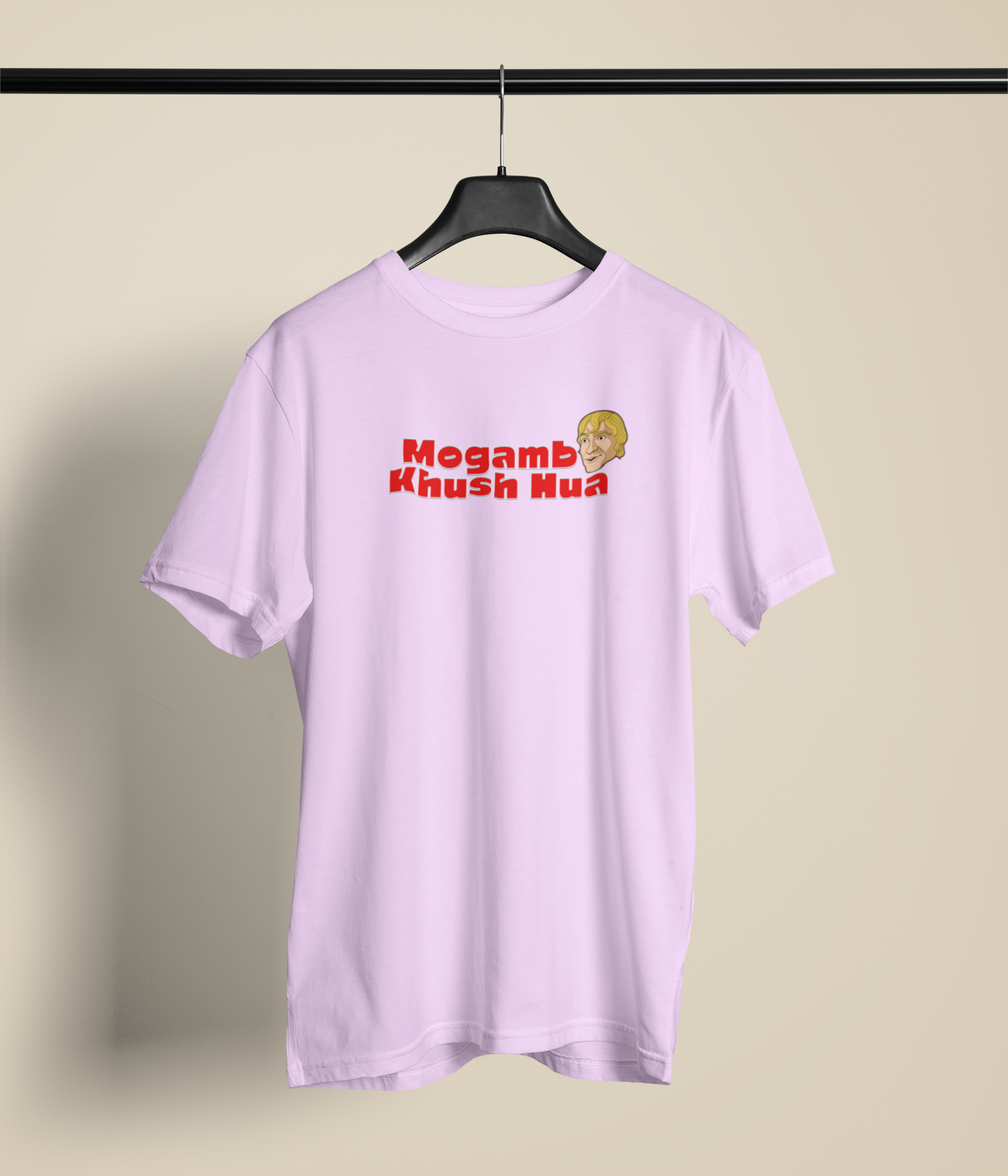 Mogambo Khush Hua Lavender Round Neck Unisex Graphic T-Shirt
