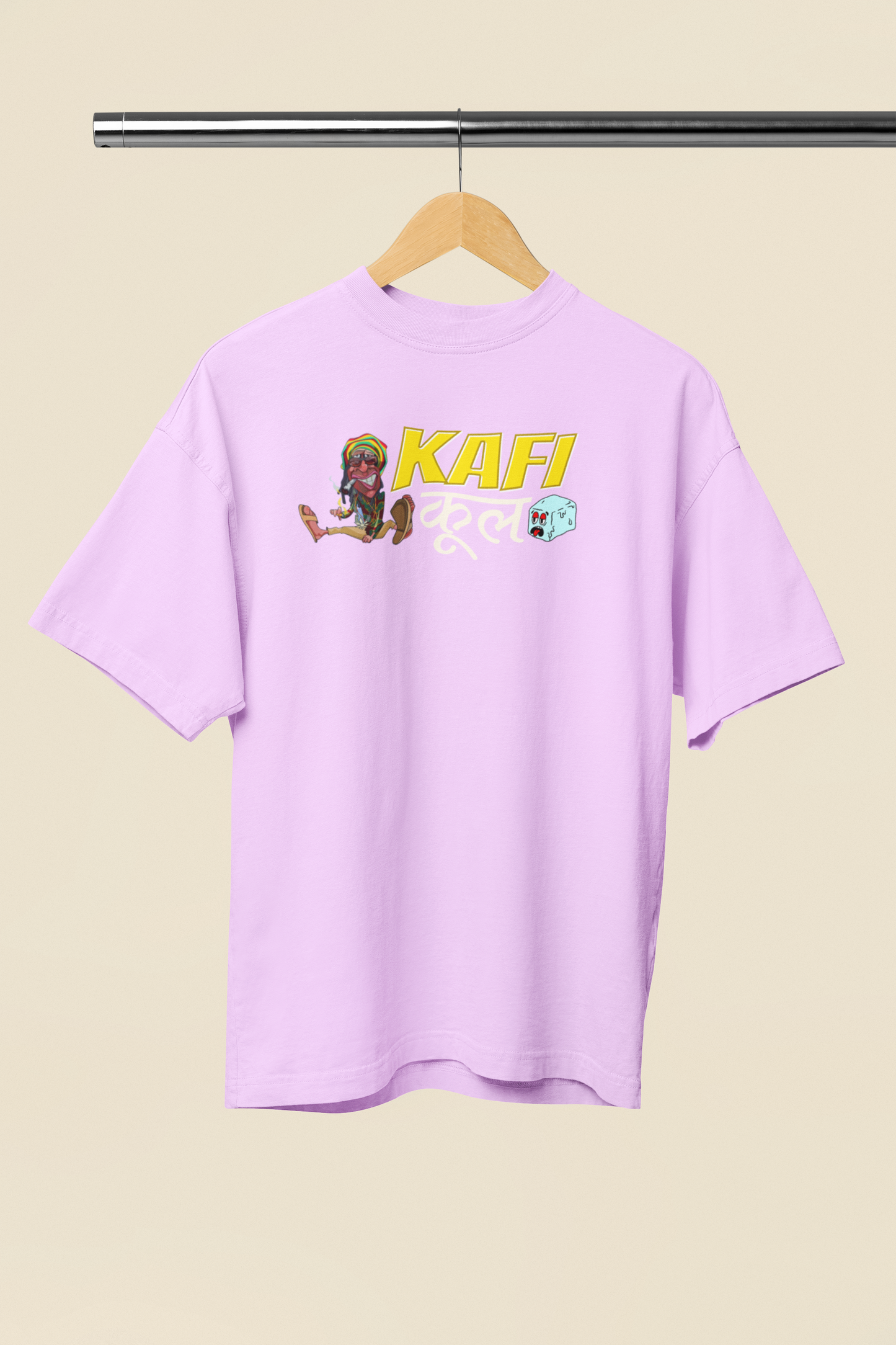 Kafi Cool Lavender Oversized Unisex T-Shirt | Desi Graphic